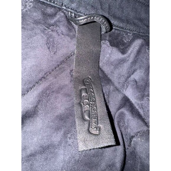 Chrome Hearts Black Denim Shirt Jacket With Quilted Lining & Silver Button Detai - Picture 4 of 16